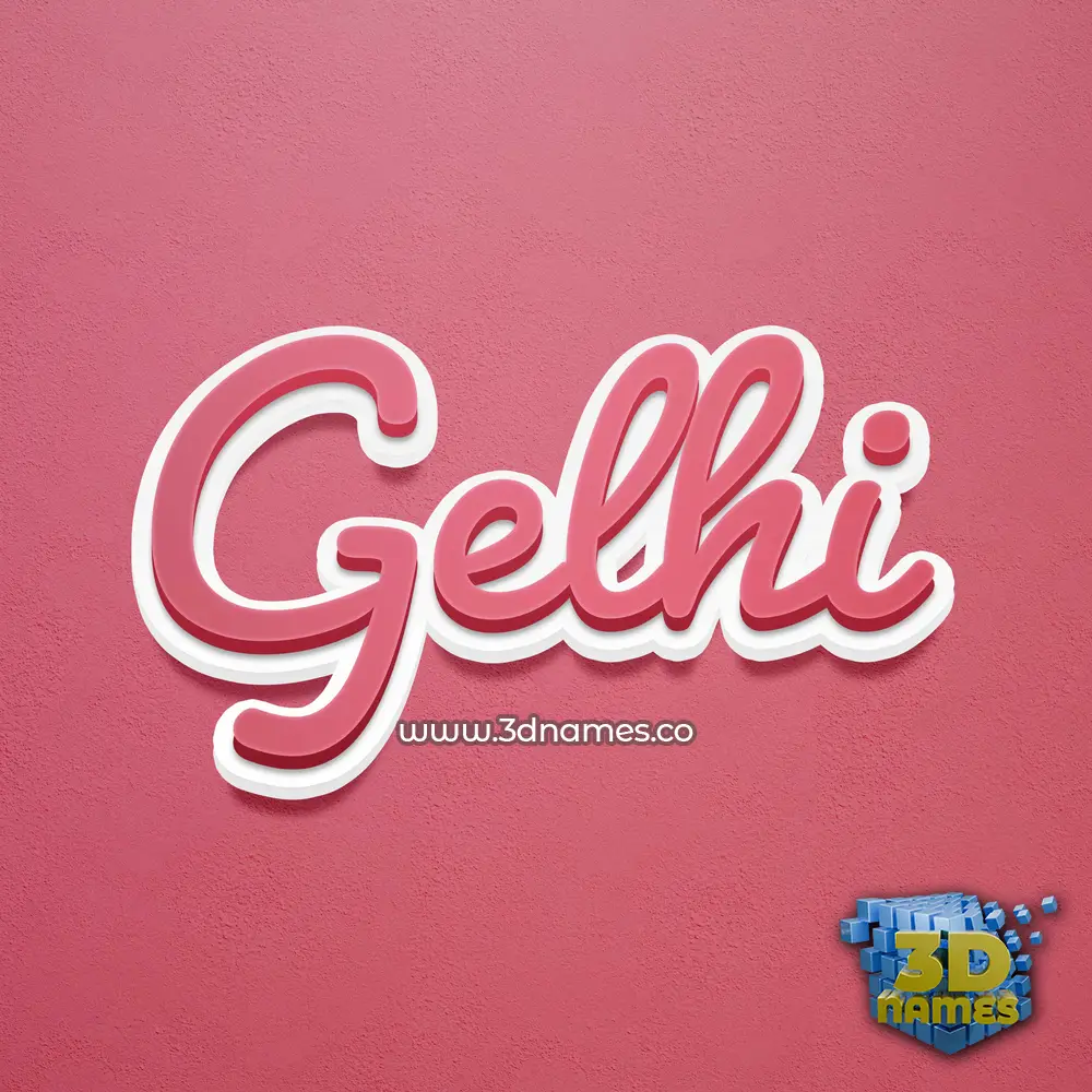 gelhi in Red Scribble style - 3D name wallpaper
