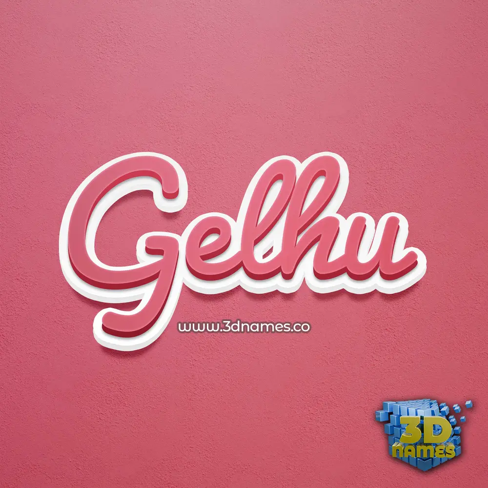 gelhu in Red Scribble style - 3D name wallpaper