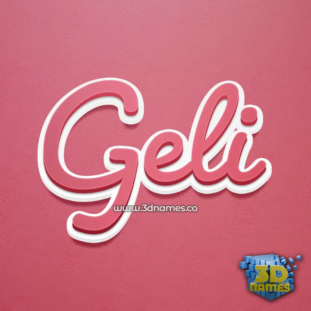 geli in Red Scribble style - 3D name wallpaper