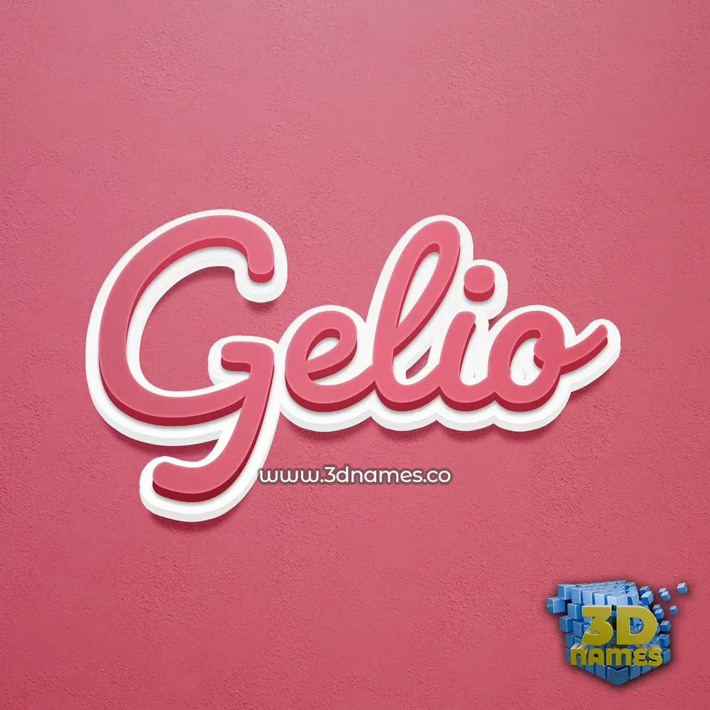 gelio in Red Scribble style - 3D name wallpaper