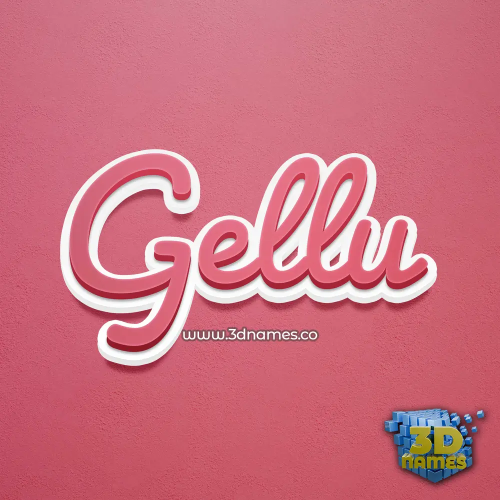 gellu in Red Scribble style - 3D name wallpaper