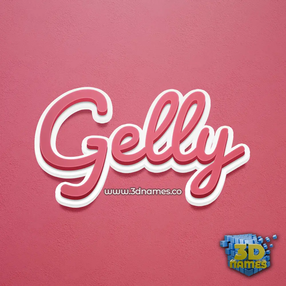 gelly in Red Scribble style - 3D name wallpaper