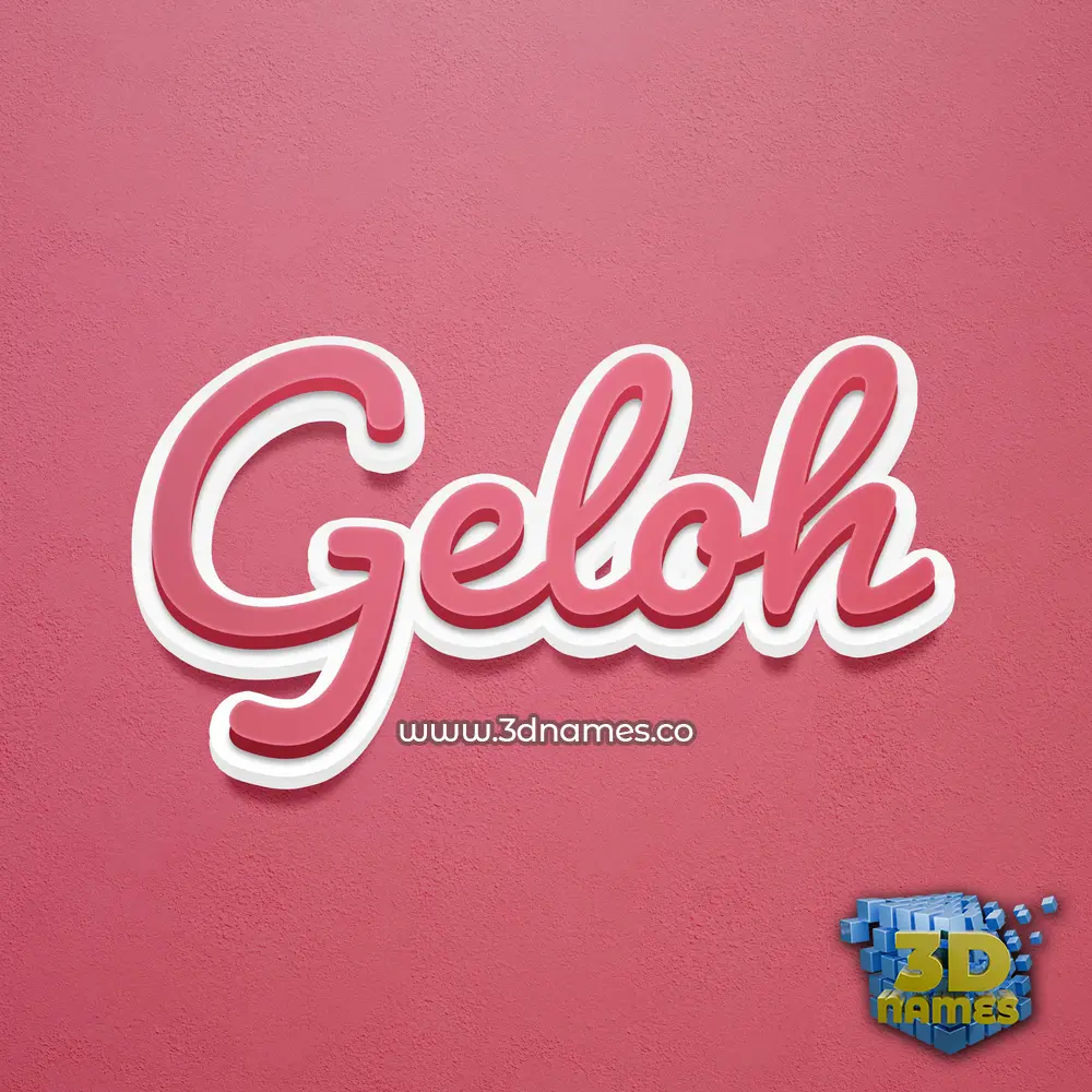 geloh in Red Scribble style - 3D name wallpaper