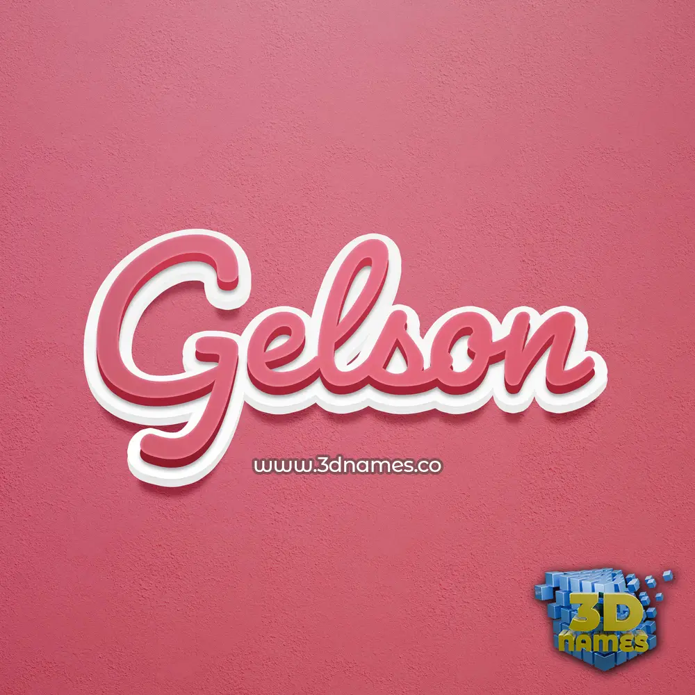 gelson in Red Scribble style - 3D name wallpaper