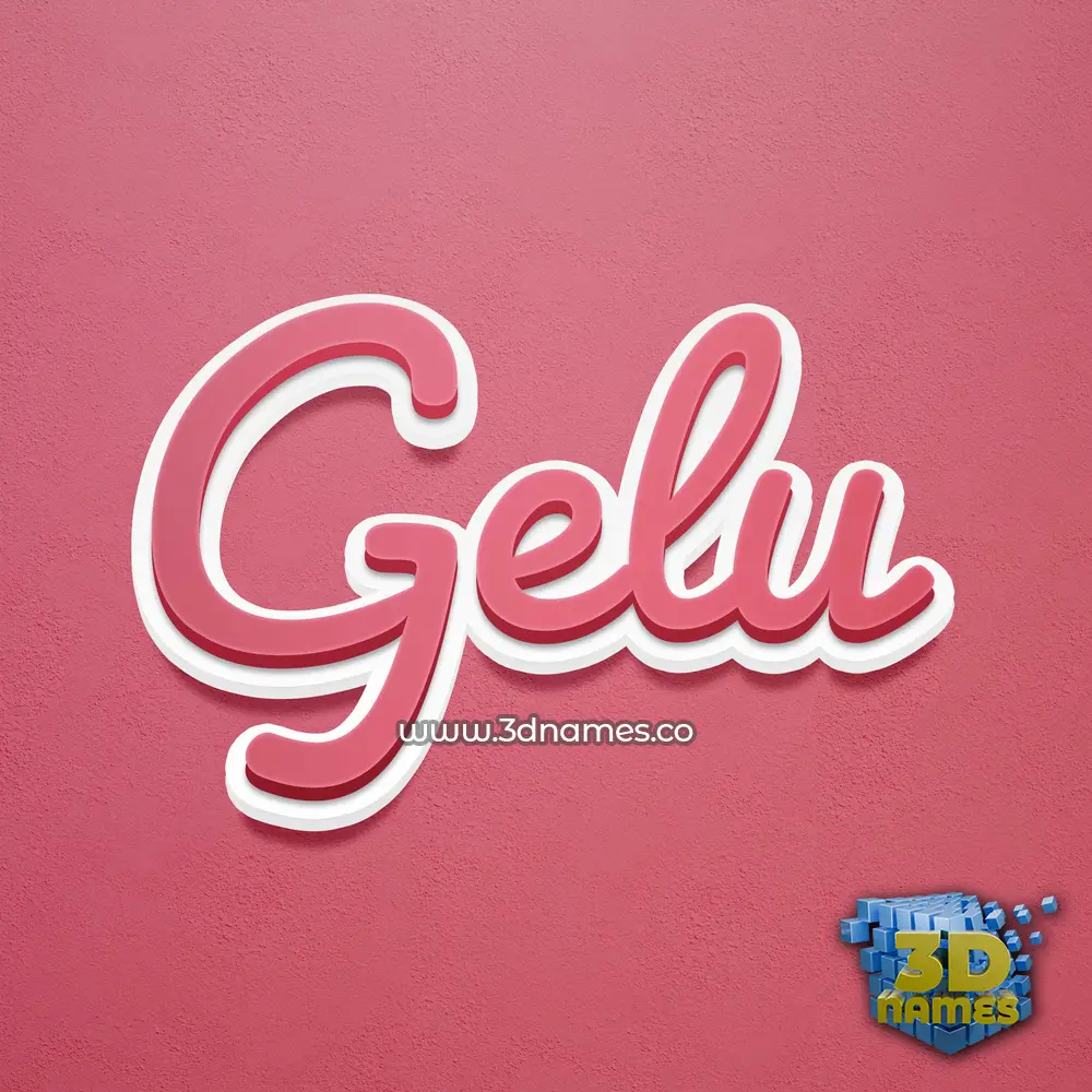 gelu in Red Scribble style - 3D name wallpaper