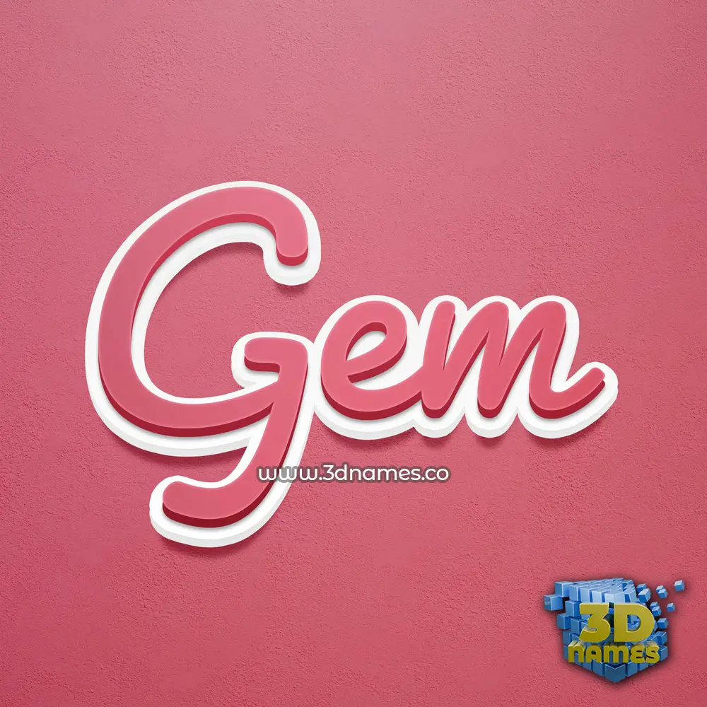 gem in Red Scribble style - 3D name wallpaper