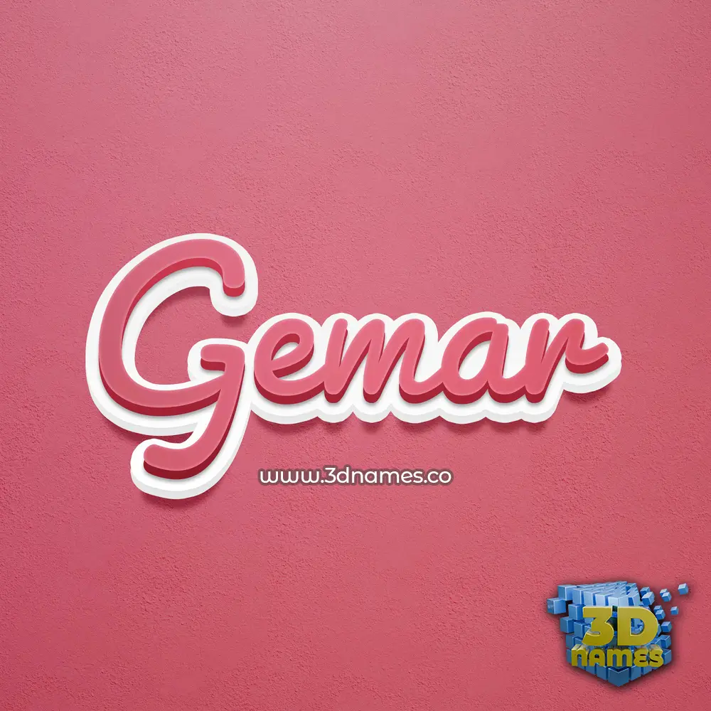gemar in Red Scribble style - 3D name wallpaper