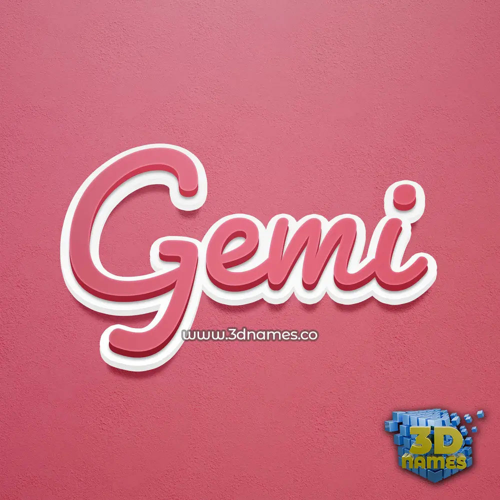 gemi in Red Scribble style - 3D name wallpaper