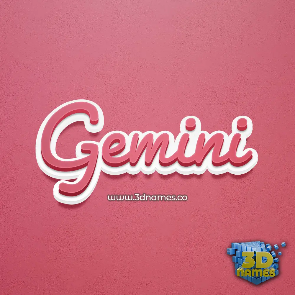 gemini in Red Scribble style - 3D name wallpaper