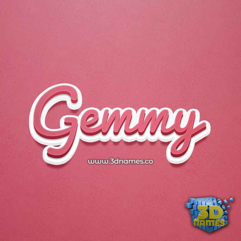 gemmy in Red Scribble style - 3D name wallpaper