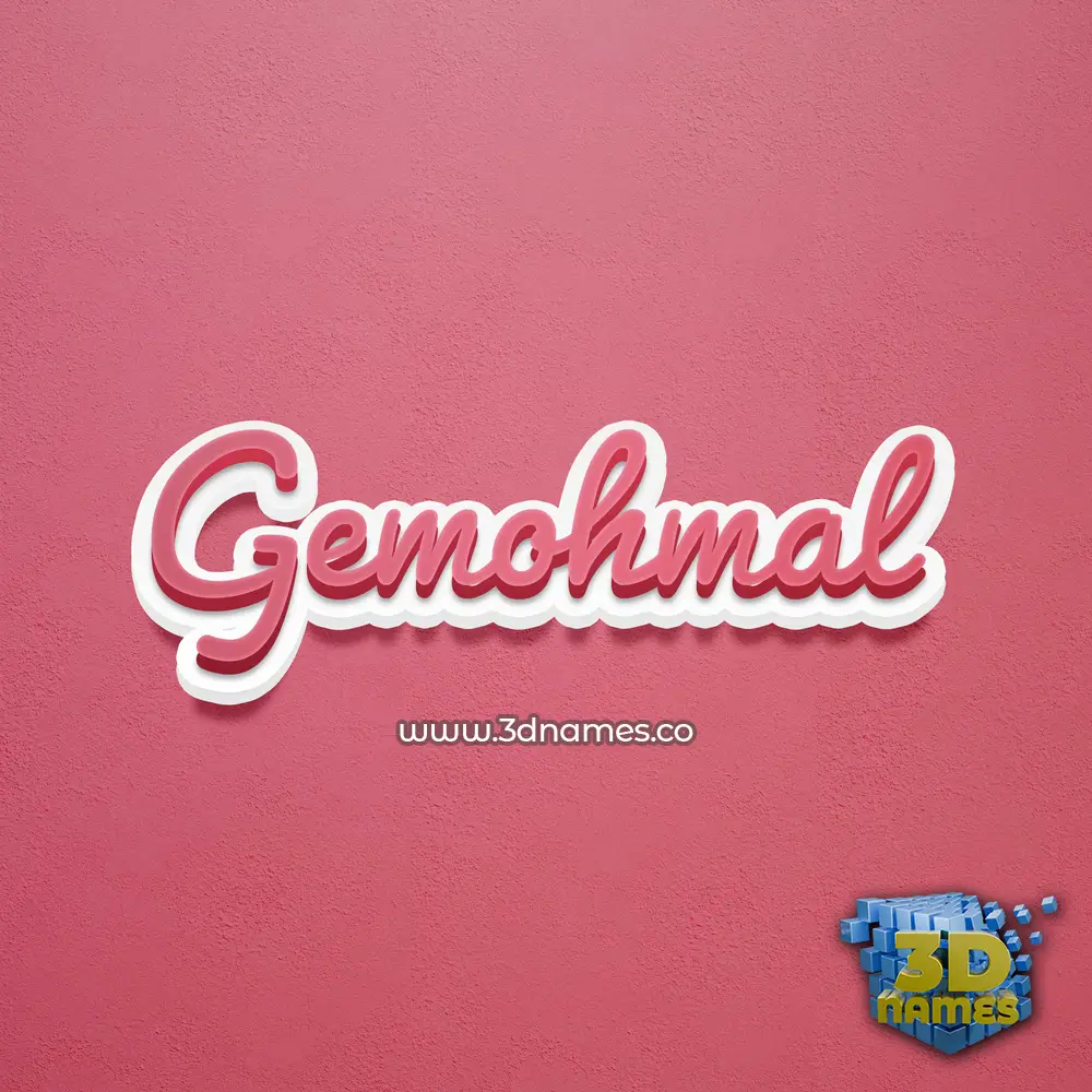 gemohmal in Red Scribble style - 3D name wallpaper