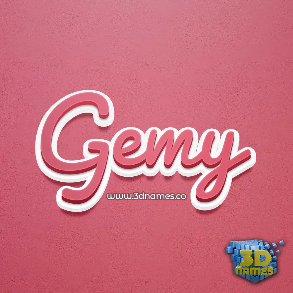 gemy in Red Scribble style - 3D name wallpaper