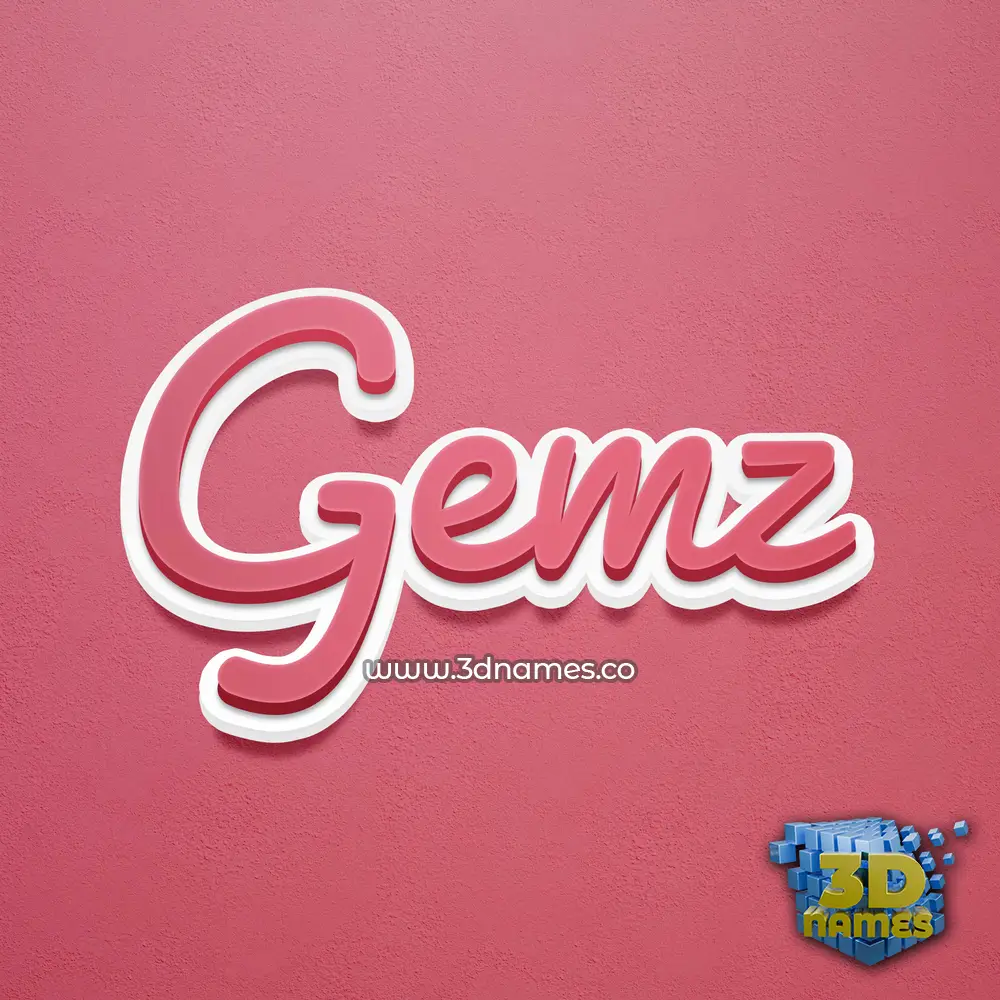 gemz in Red Scribble style - 3D name wallpaper