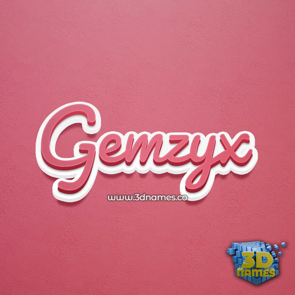 gemzyx in Red Scribble style - 3D name wallpaper