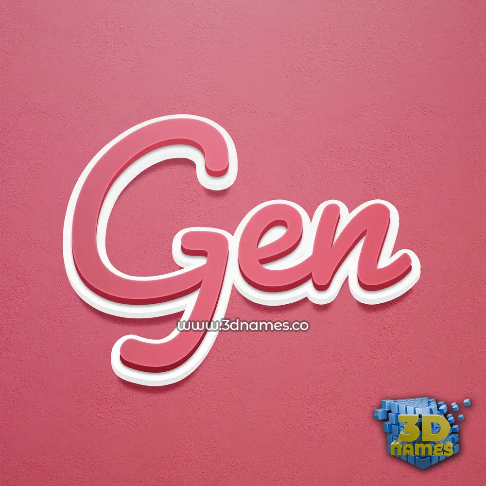 gen in Red Scribble style - 3D name wallpaper