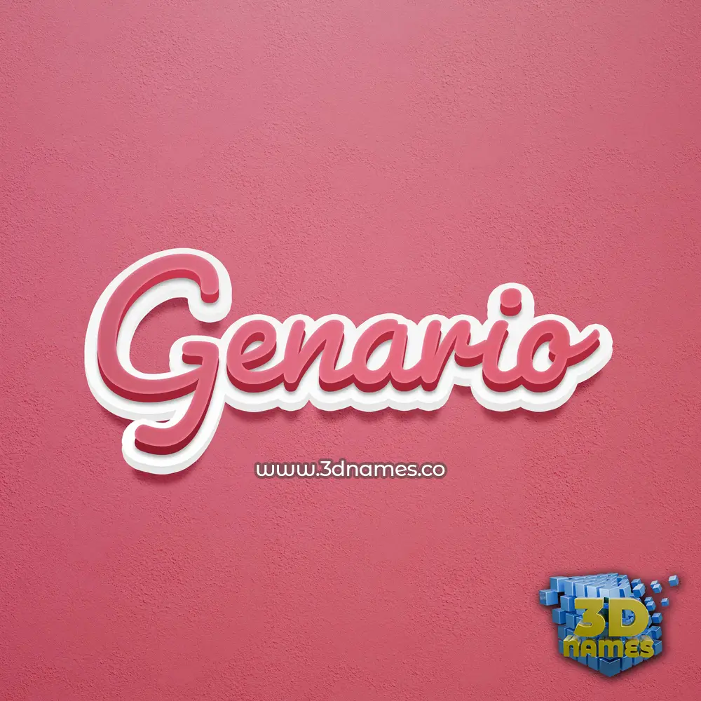 genario in Red Scribble style - 3D name wallpaper