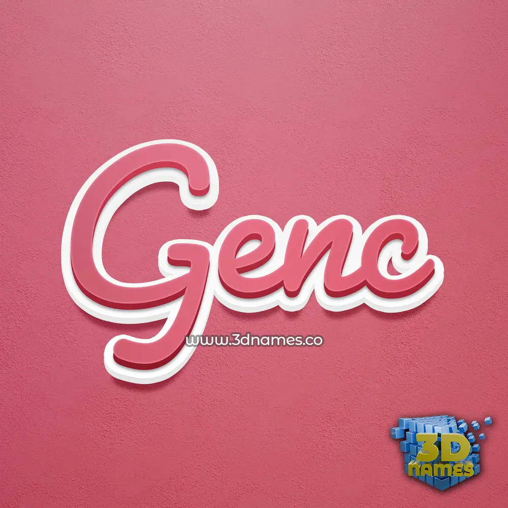 genc in Red Scribble style - 3D name wallpaper