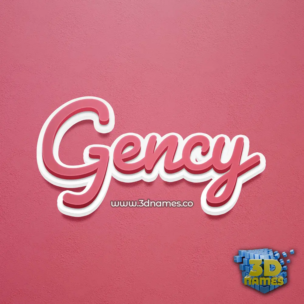 gency in Red Scribble style - 3D name wallpaper