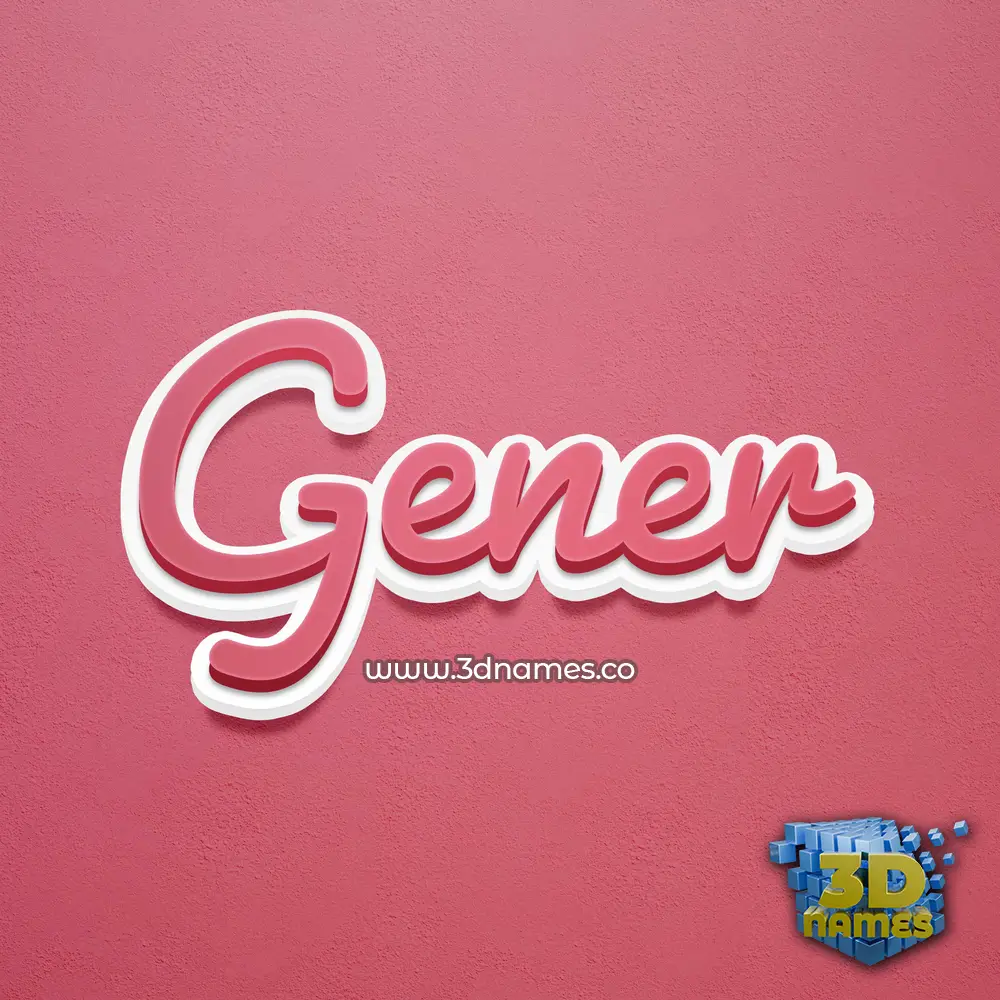 gener in Red Scribble style - 3D name wallpaper