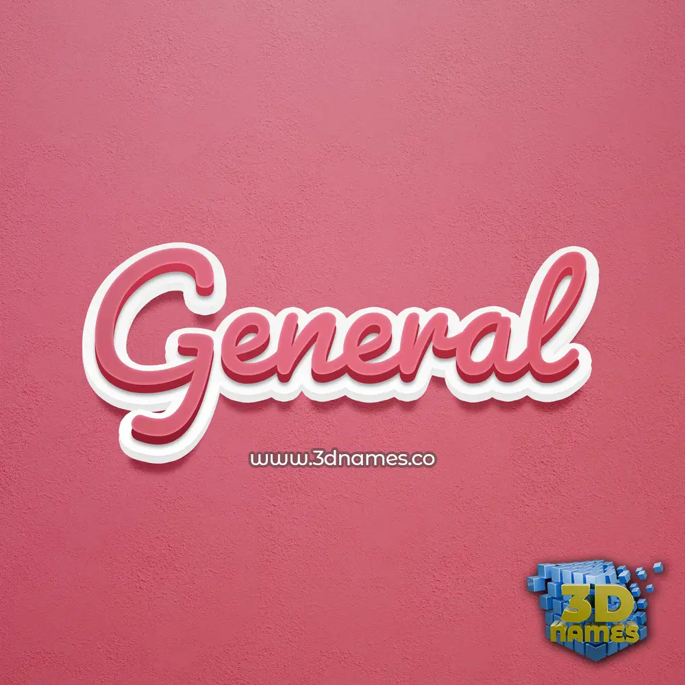general in Red Scribble style - 3D name wallpaper