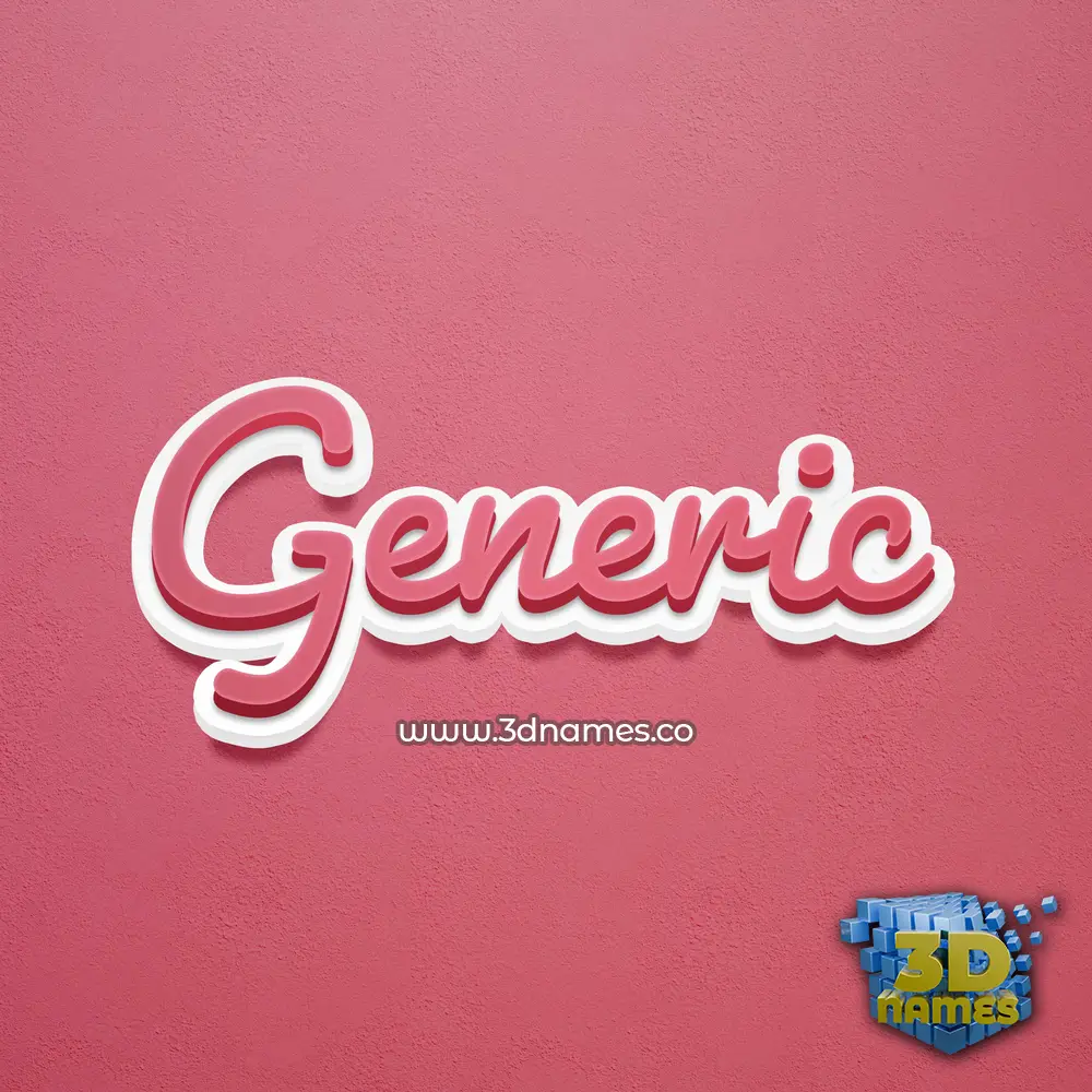 generic in Red Scribble style - 3D name wallpaper