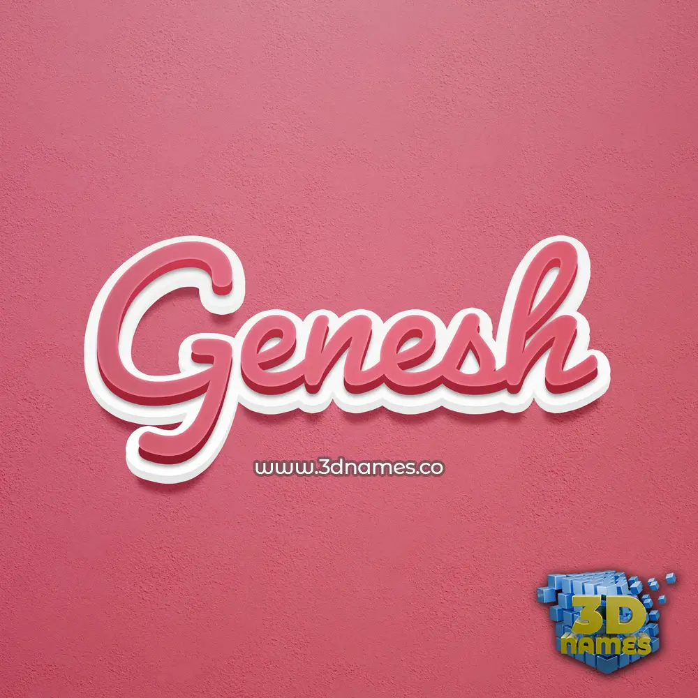 genesh in Red Scribble style - 3D name wallpaper
