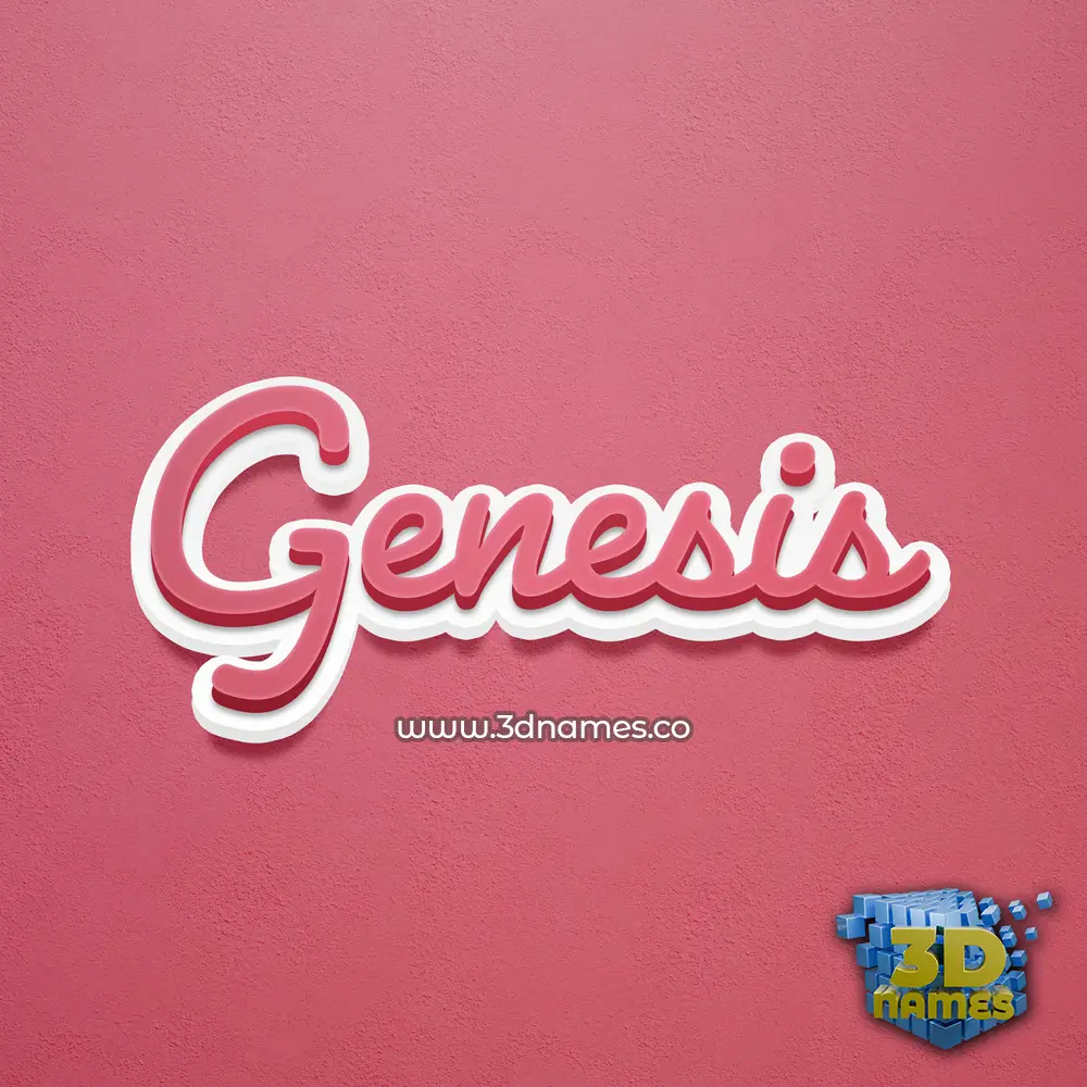 genesis in Red Scribble style - 3D name wallpaper