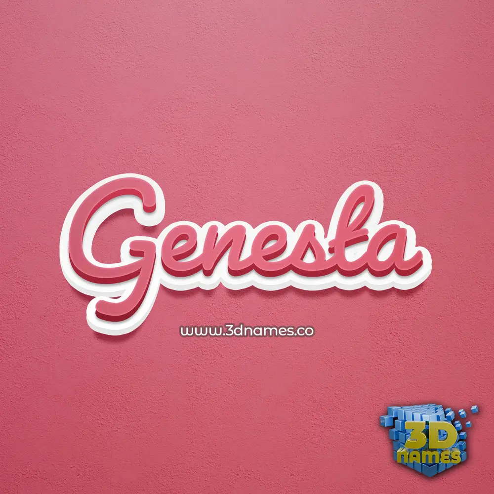 genesta in Red Scribble style - 3D name wallpaper