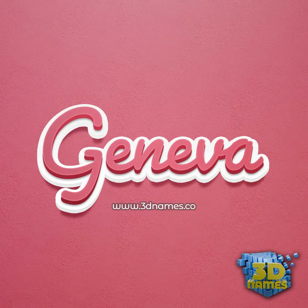 geneva in Red Scribble style - 3D name wallpaper
