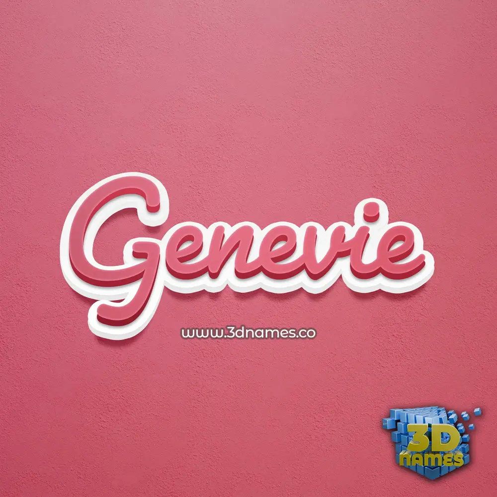 genevie in Red Scribble style - 3D name wallpaper