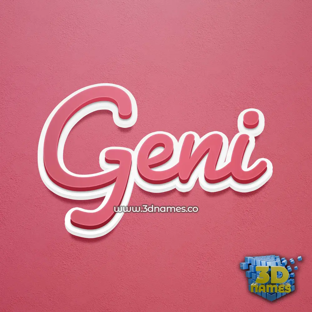 geni in Red Scribble style - 3D name wallpaper