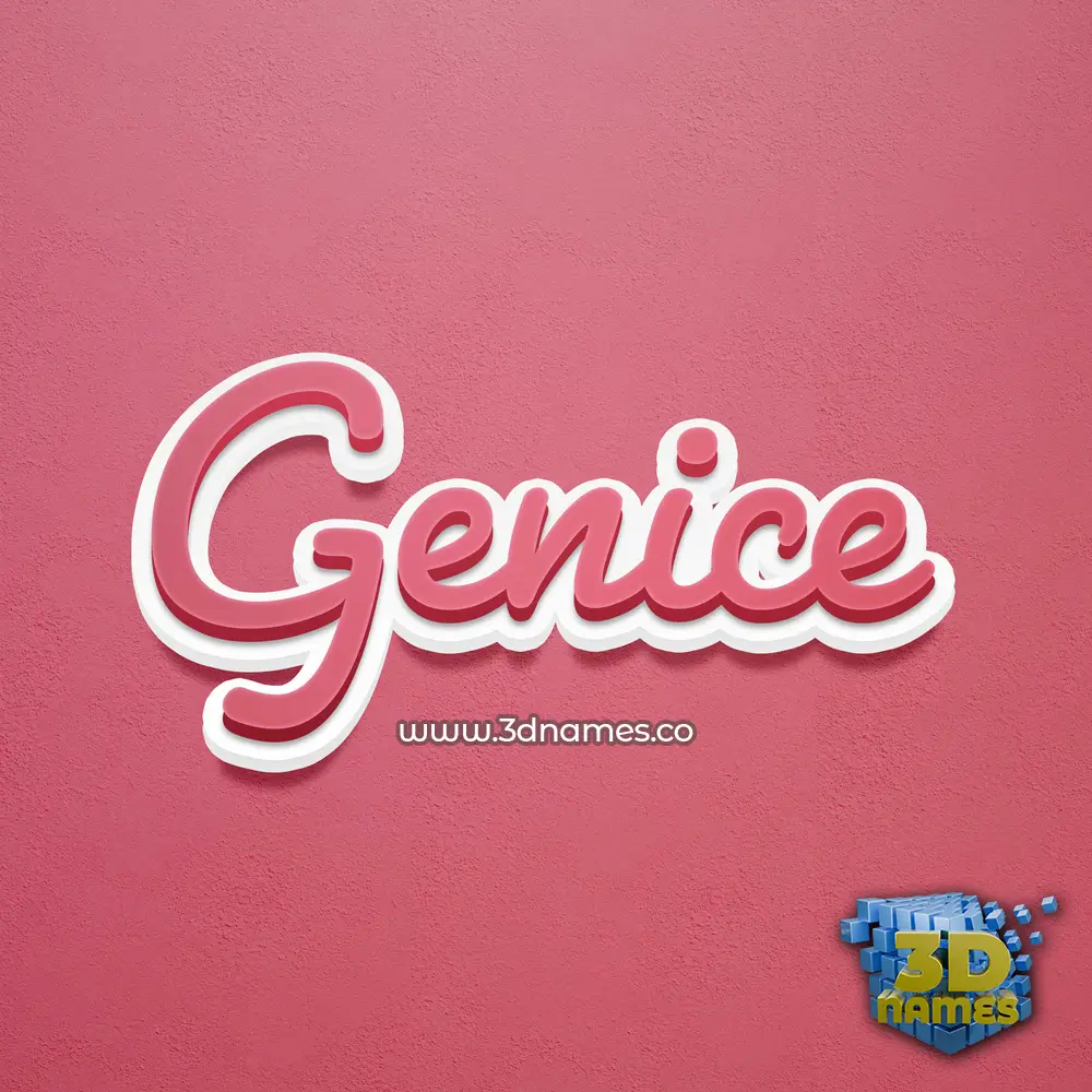 genice in Red Scribble style - 3D name wallpaper