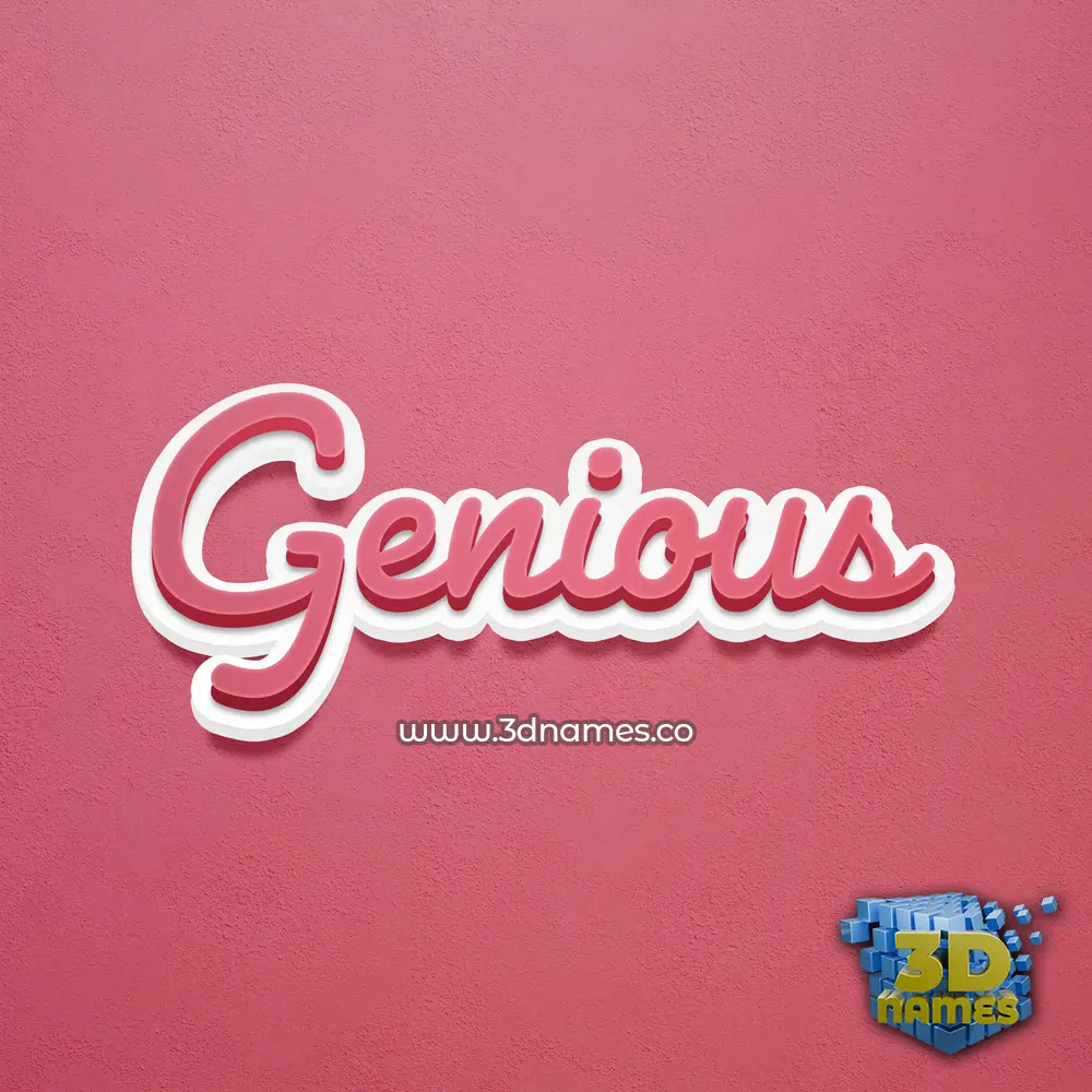 genious in Red Scribble style - 3D name wallpaper