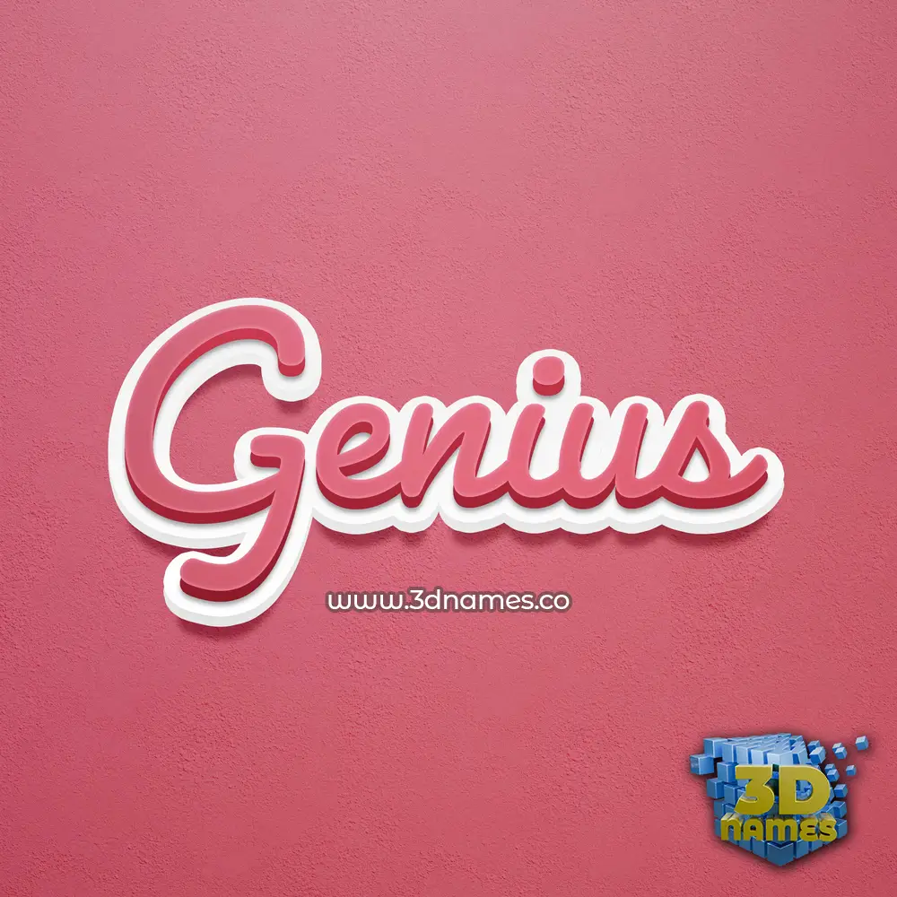 genius in Red Scribble style - 3D name wallpaper