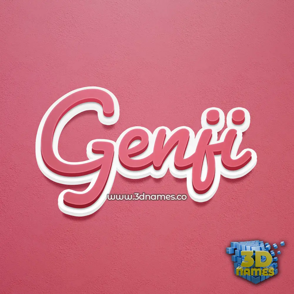 genji in Red Scribble style - 3D name wallpaper