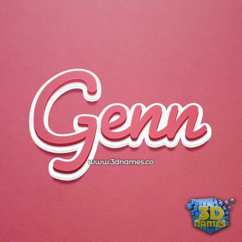 genn in Red Scribble style - 3D name wallpaper
