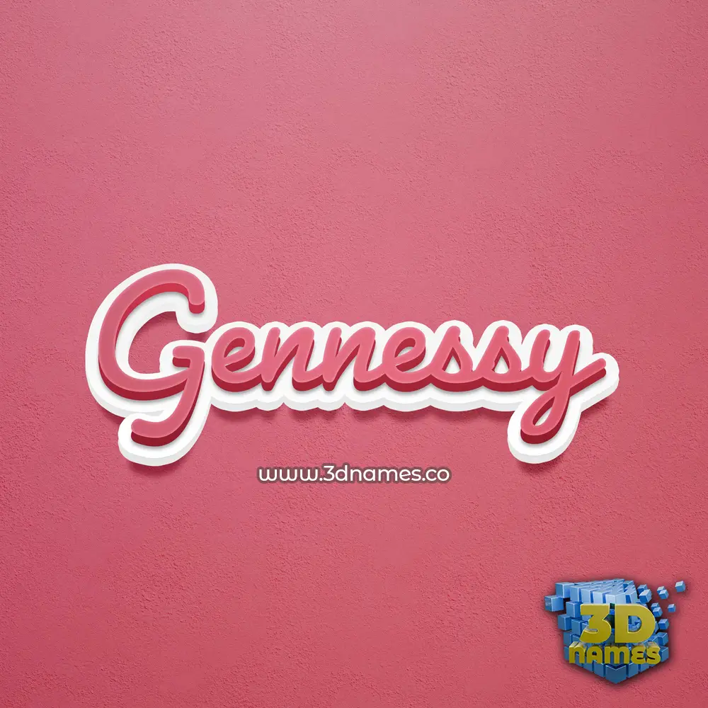 gennessy in Red Scribble style - 3D name wallpaper