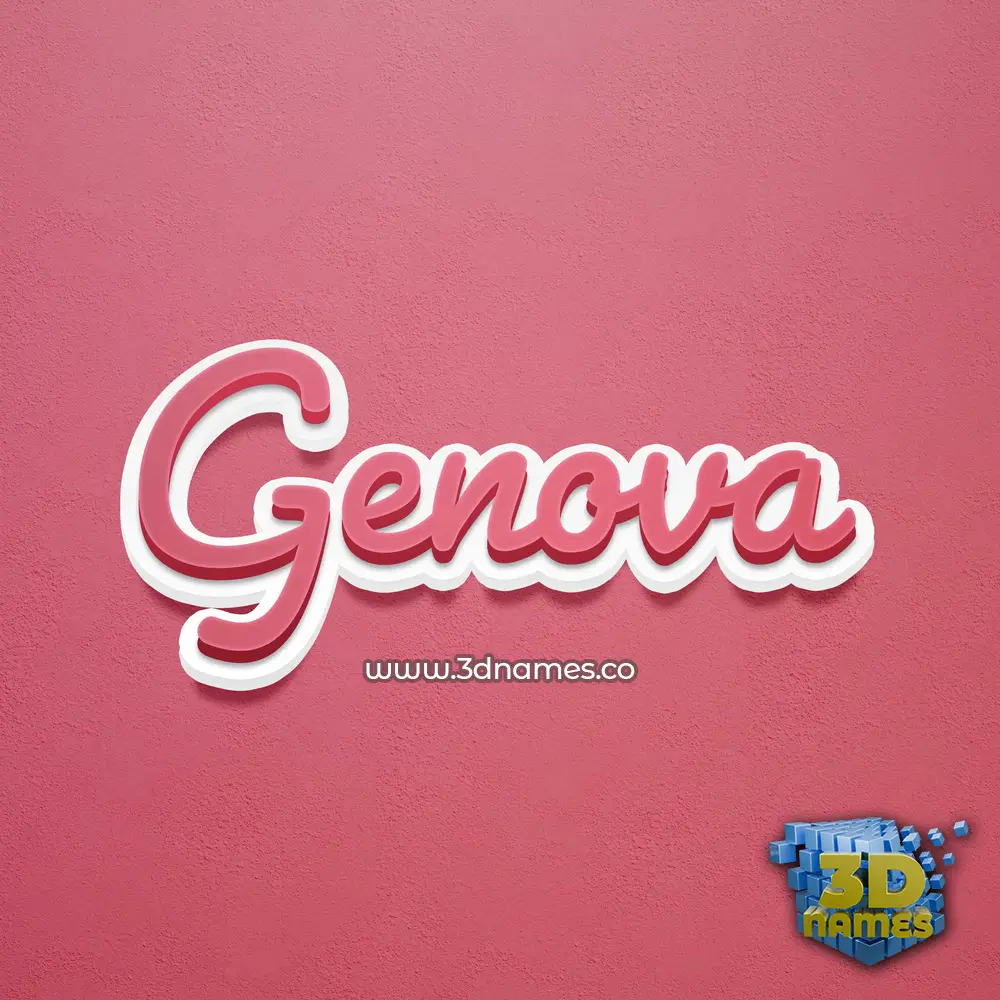 genova in Red Scribble style - 3D name wallpaper