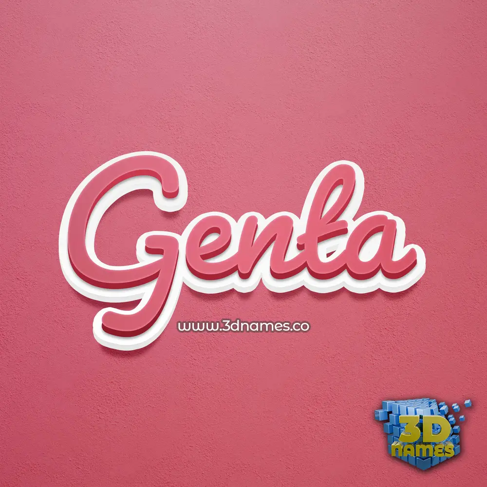 genta in Red Scribble style - 3D name wallpaper