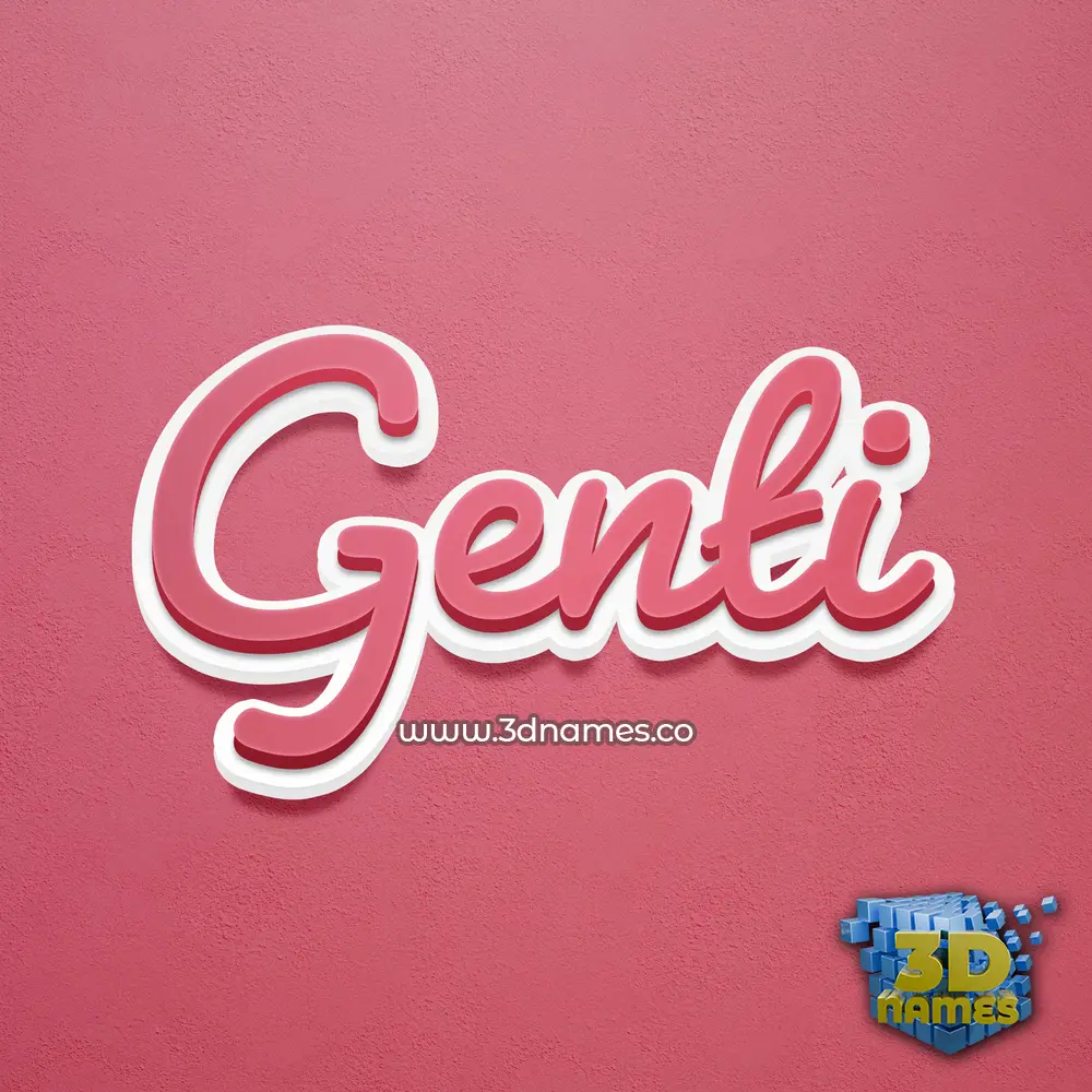 genti in Red Scribble style - 3D name wallpaper