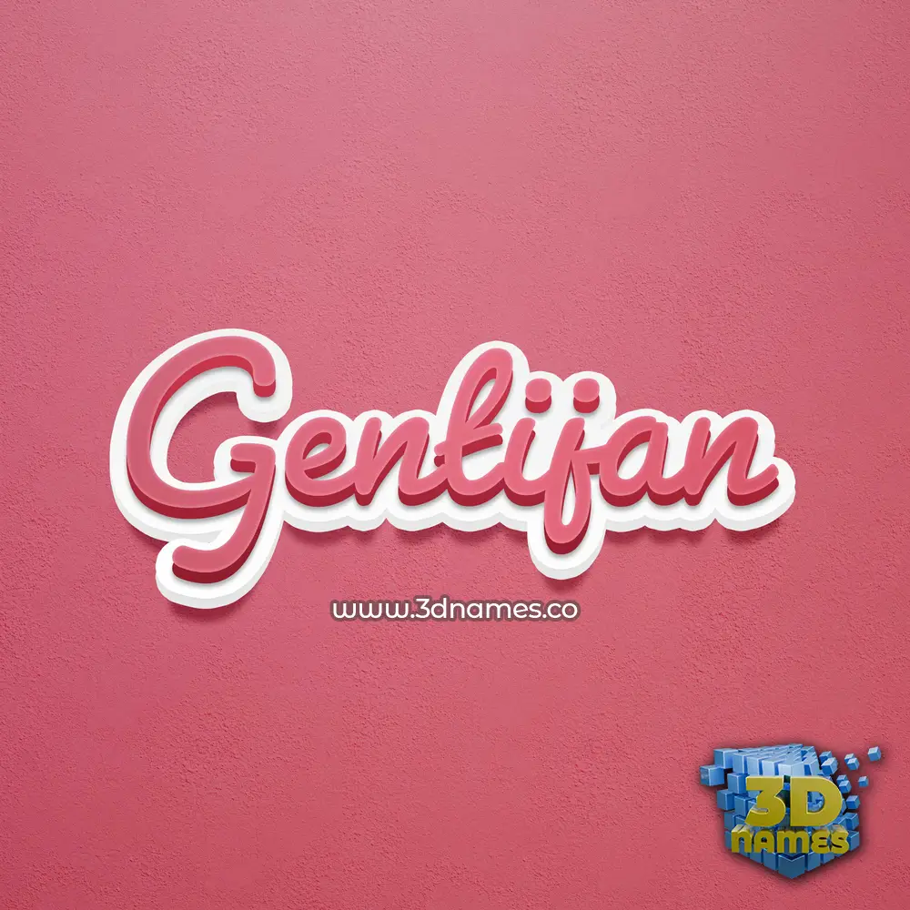 gentijan in Red Scribble style - 3D name wallpaper
