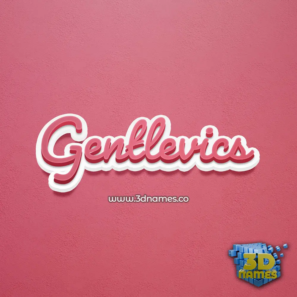 gentlevics in Red Scribble style - 3D name wallpaper