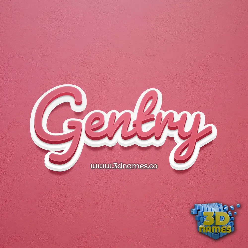 gentry in Red Scribble style - 3D name wallpaper