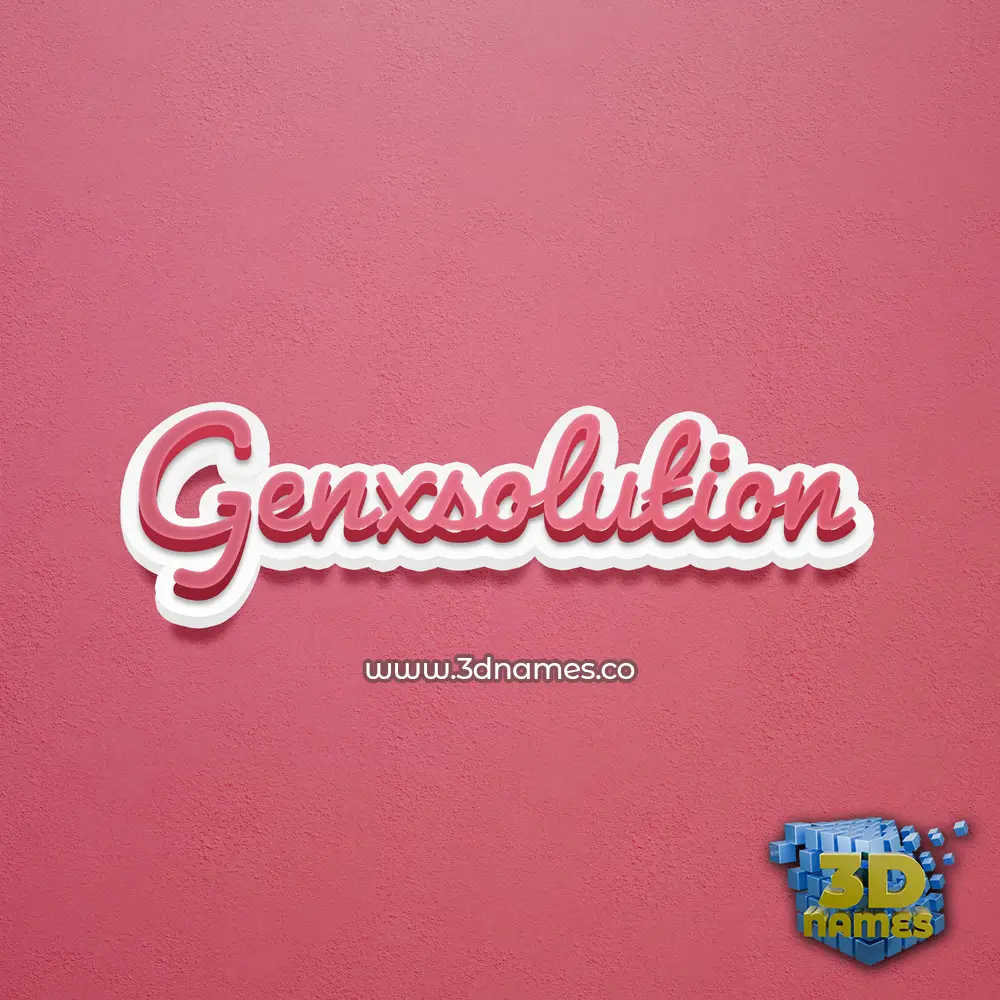 genxsolution in Red Scribble style - 3D name wallpaper