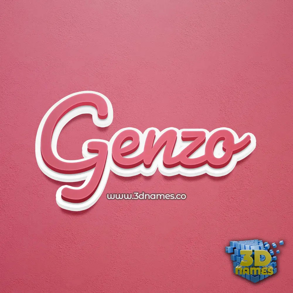 genzo in Red Scribble style - 3D name wallpaper