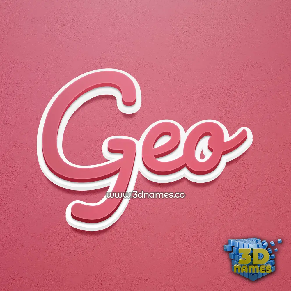 geo in Red Scribble style - 3D name wallpaper
