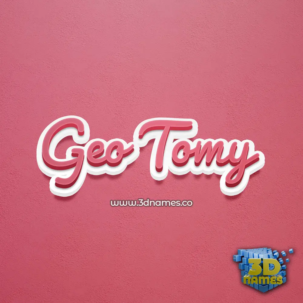 geo tomy in Red Scribble style - 3D name wallpaper