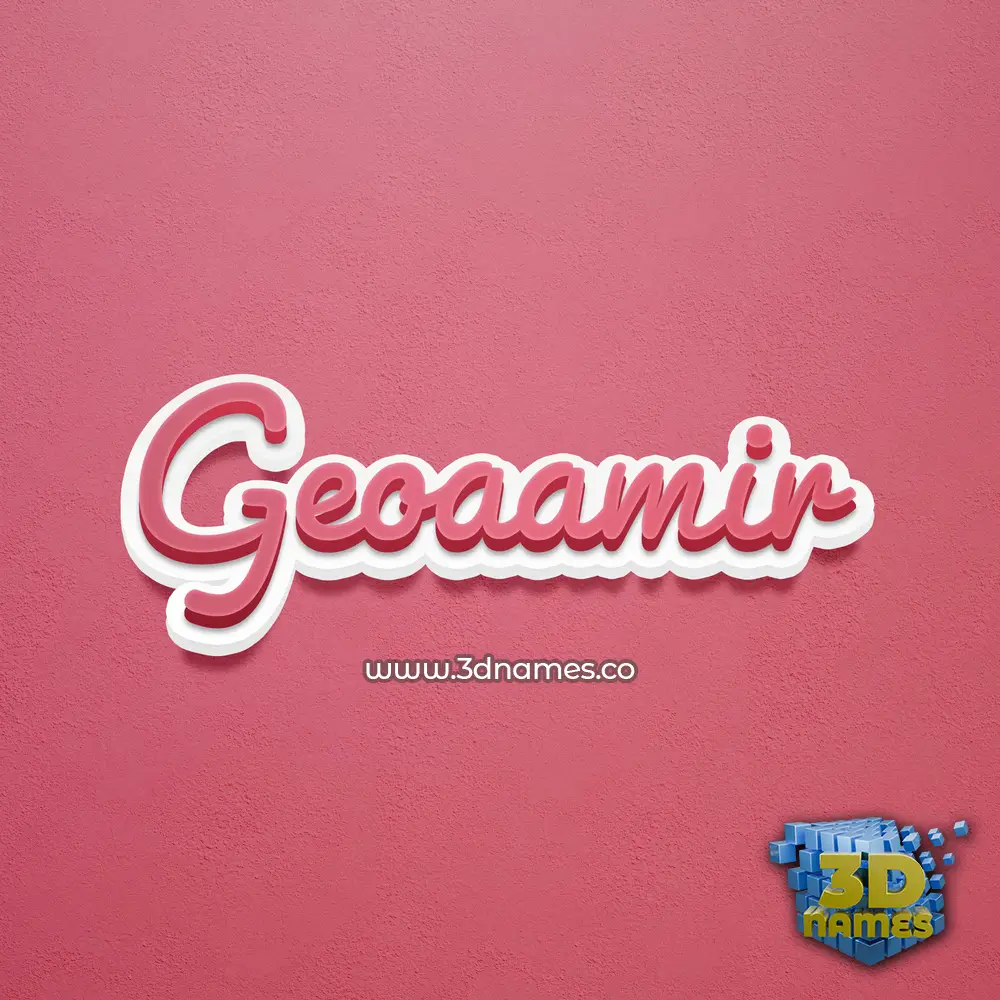 geoaamir in Red Scribble style - 3D name wallpaper