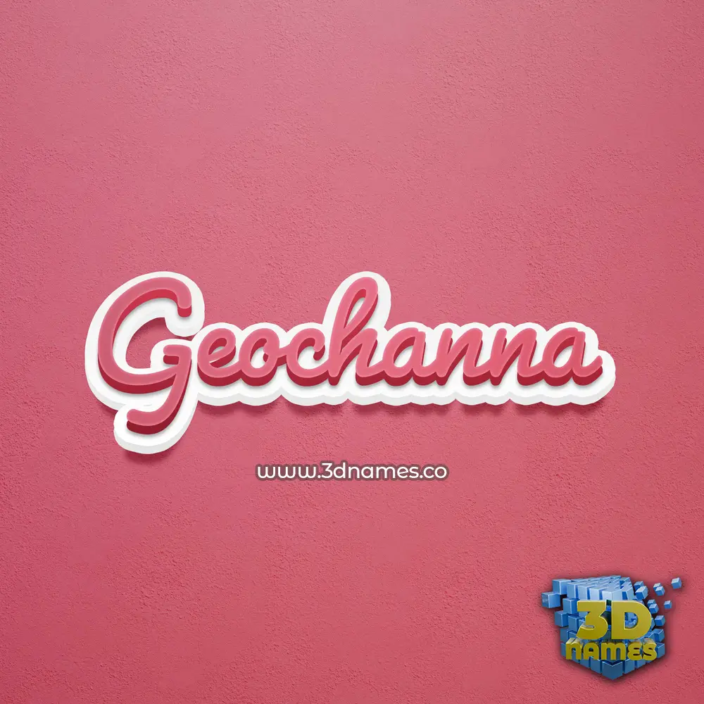 geochanna in Red Scribble style - 3D name wallpaper