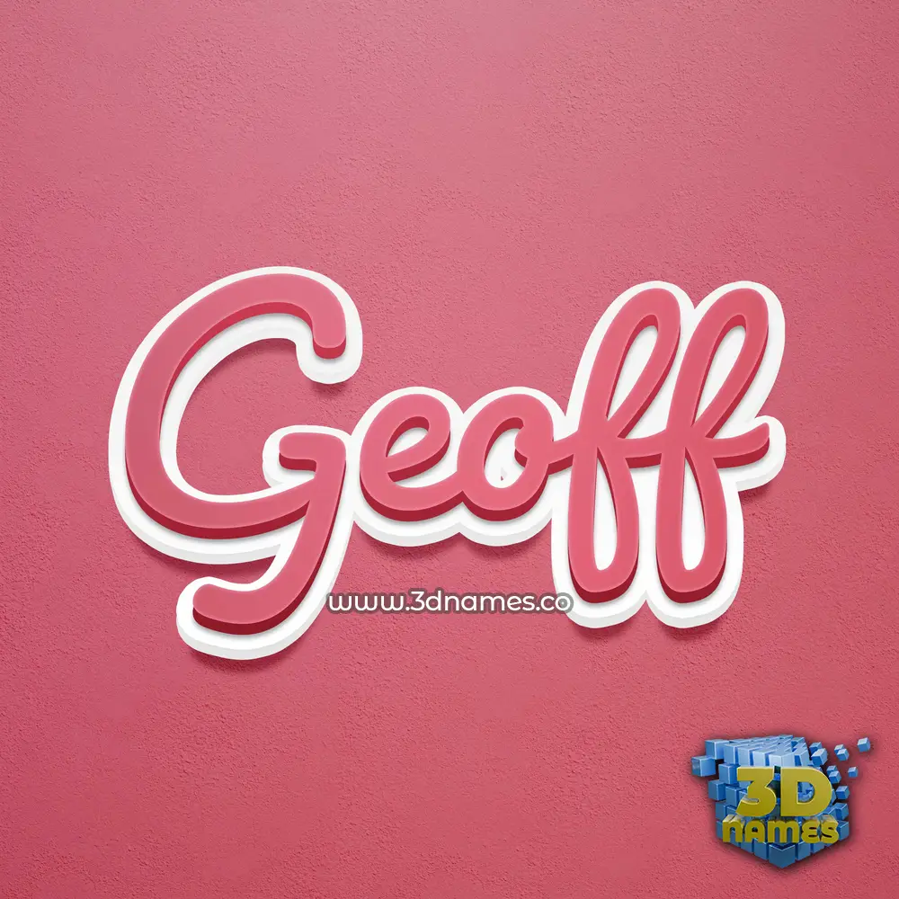 geoff in Red Scribble style - 3D name wallpaper